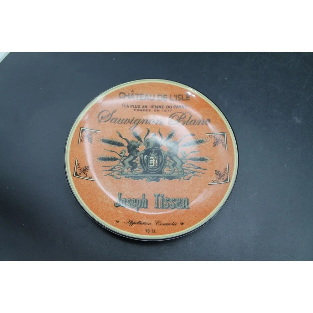 BIA Wine Label Appetizer Dessert Plates Set of 6 Boxed 6.5